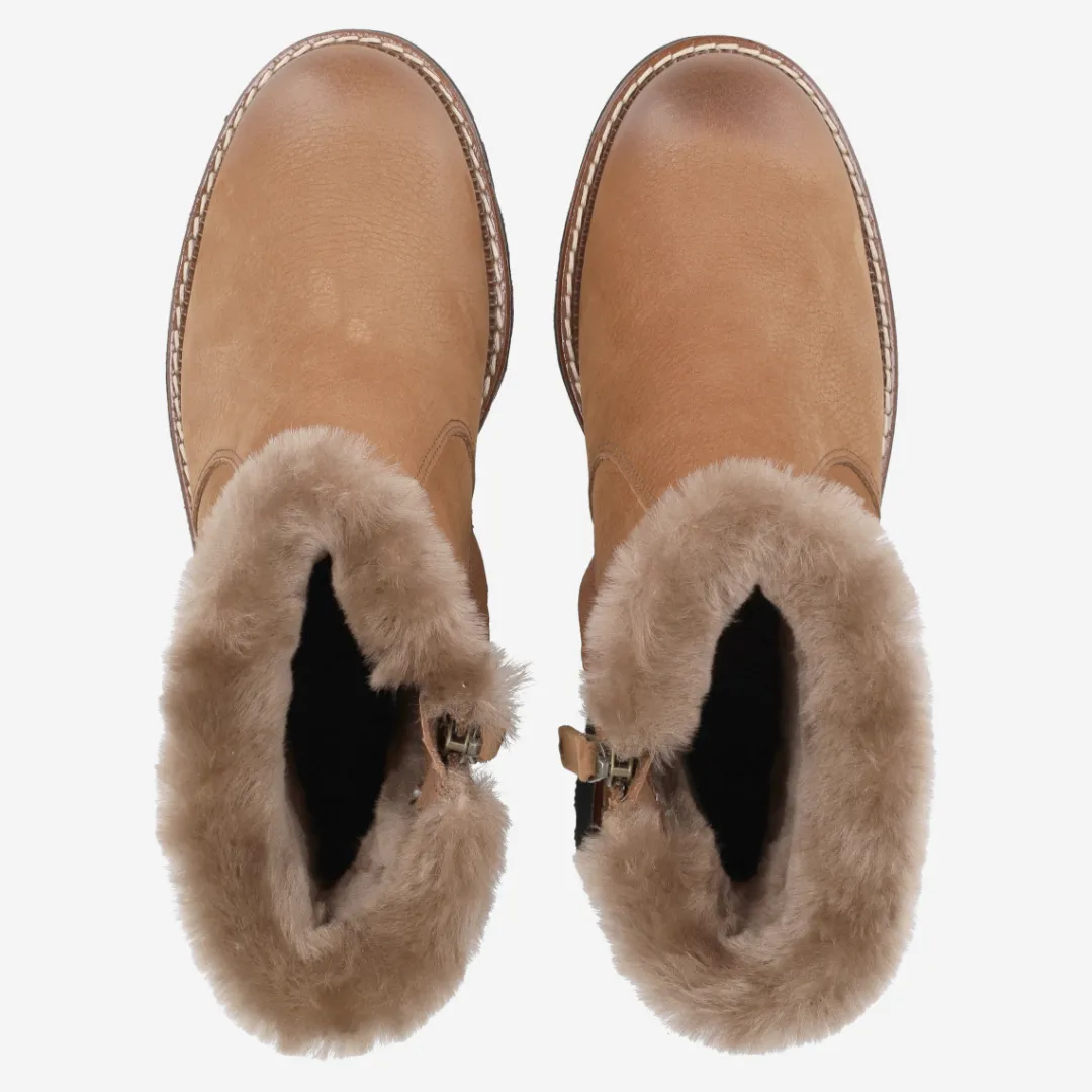 Paul Green Ankle boot with lambskin Brown Clearance