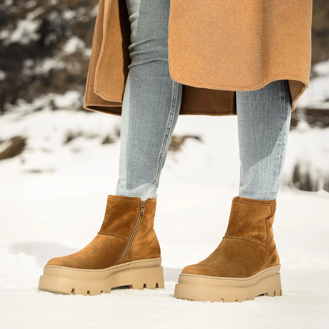 Paul Green Bootie with warm lining Brown Outlet