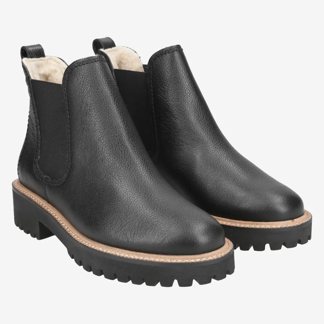 Paul Green Chelsea boots with merino warm lining Black Outlet