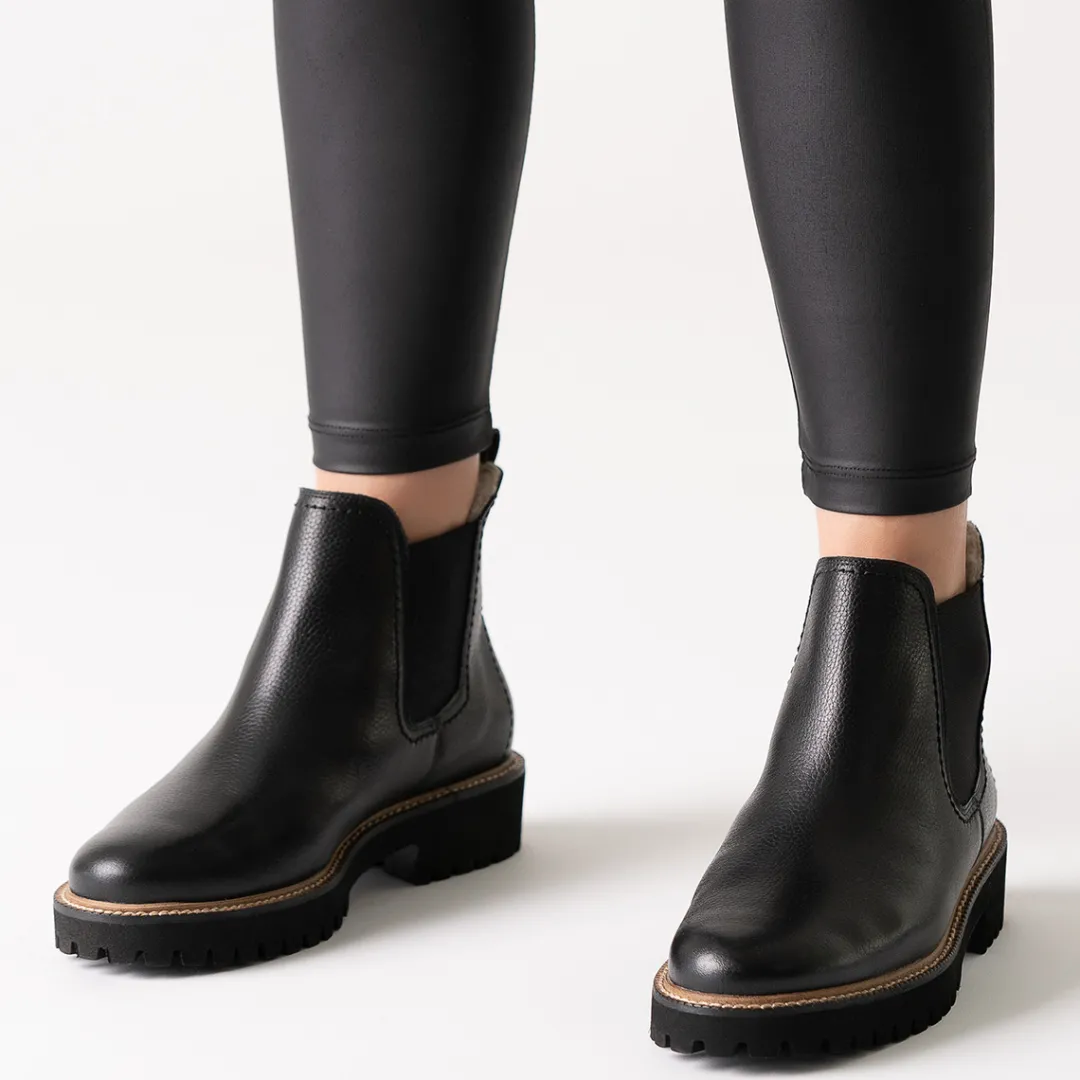 Paul Green Chelsea boots with merino warm lining Black Outlet