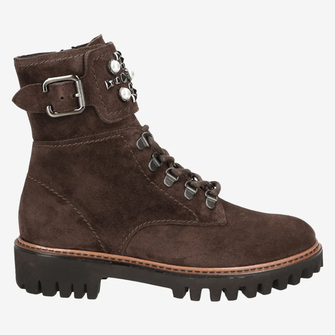 Paul Green Detail lace up ankle boot Brown