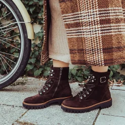 Paul Green Detail lace up ankle boot Brown