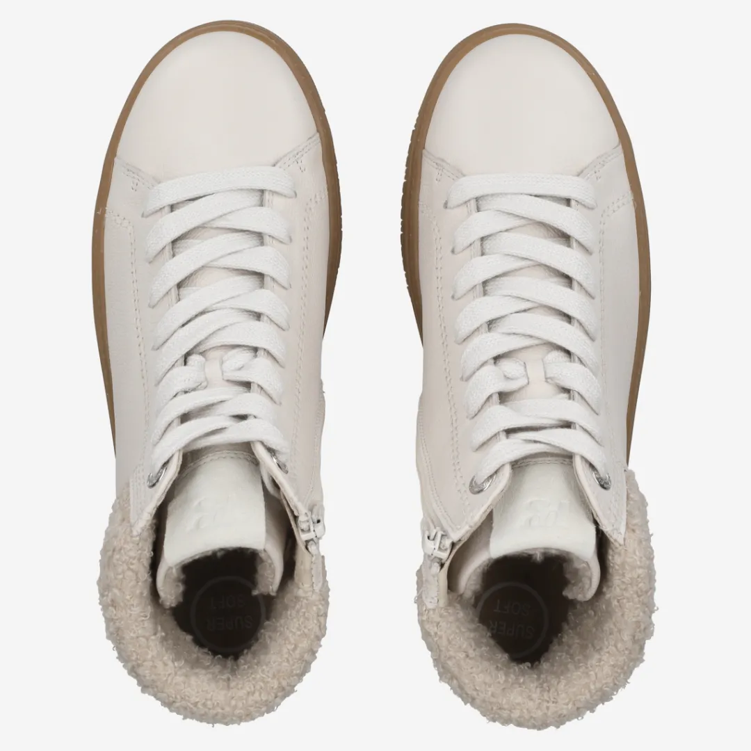 Paul Green Hightop-Pauls with RELAX-WIDTH and removable footbed Cream-white Discount