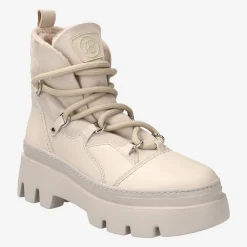 Paul Green Lace up bootie with lambskin lining Beige New