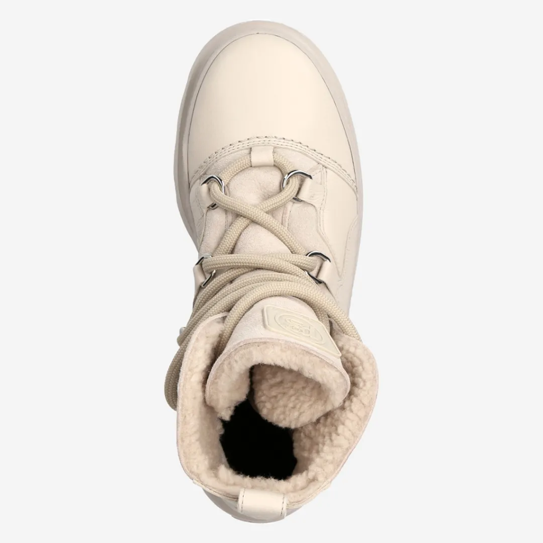 Paul Green Lace up bootie with lambskin lining Beige New