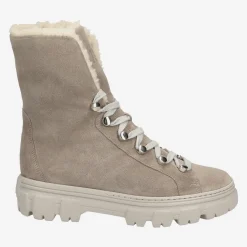 Paul Green Lace up bootie with merino warm lining Gray New