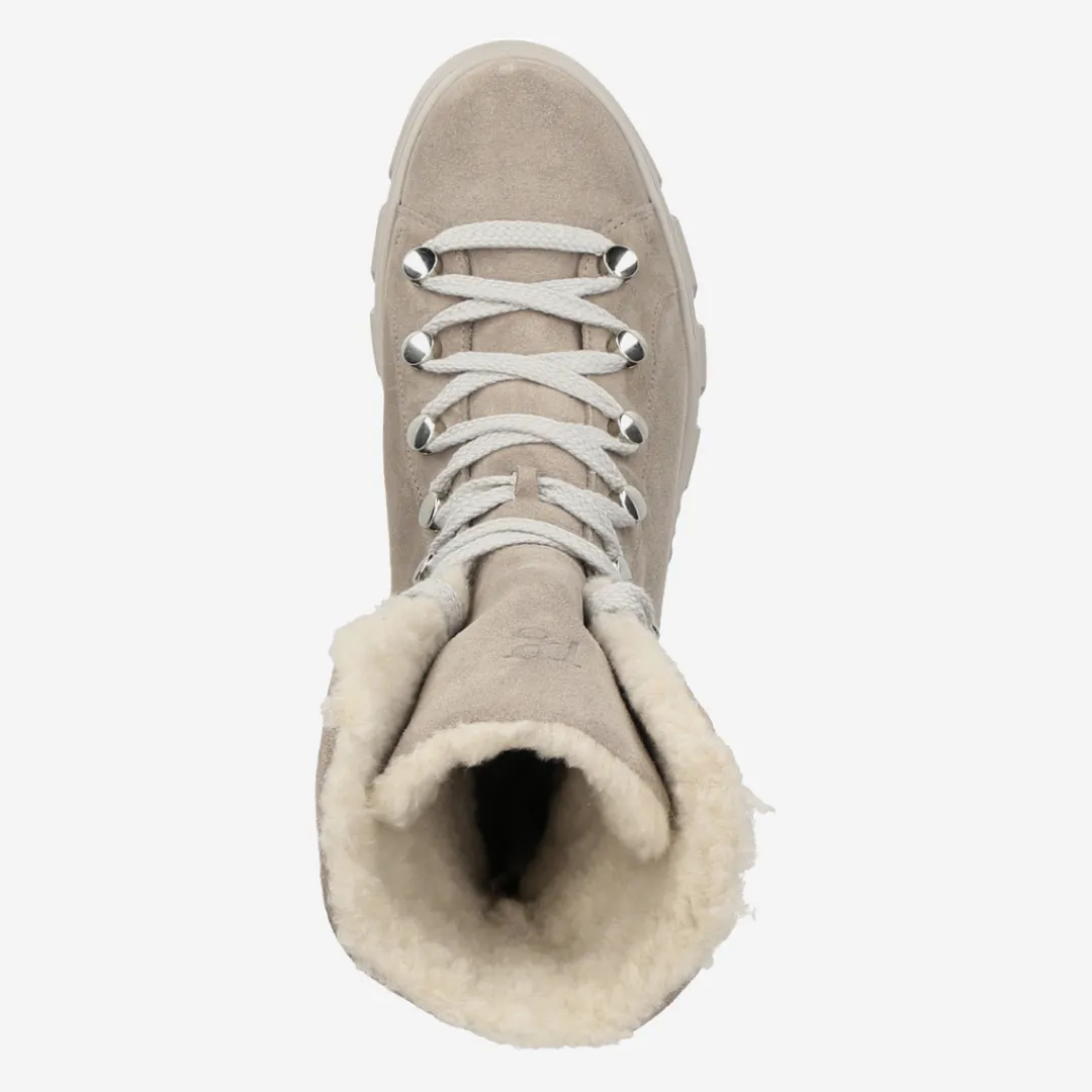 Paul Green Lace up bootie with merino warm lining Gray New
