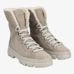 Paul Green Lace up bootie with merino warm lining Gray New
