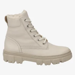Paul Green Lace up bootie with merino warm lining Beige New
