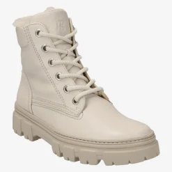 Paul Green Lace up bootie with merino warm lining Beige New