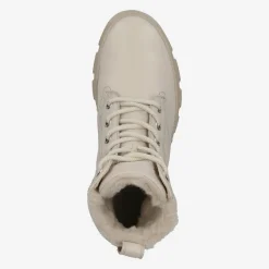 Paul Green Lace up bootie with merino warm lining Beige New
