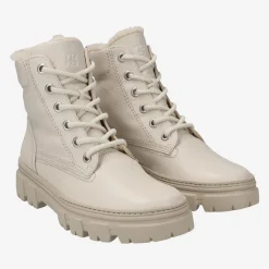 Paul Green Lace up bootie with merino warm lining Beige New
