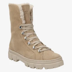 Paul Green Lace up bootie with merino warm lining Beige Hot