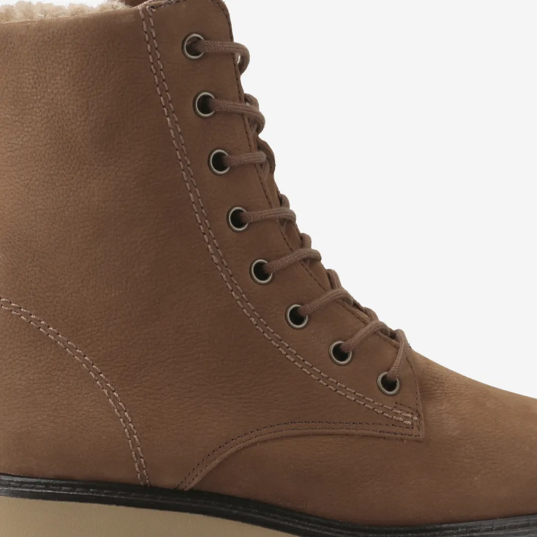 Paul Green Lace up bootie with warm lining Brown/ Toffee Discount