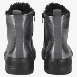 Paul Green Lace-up ankle boot with warm lining Silver Sale