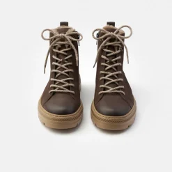 Paul Green Lace-up ankle boot with warm lining Brown New