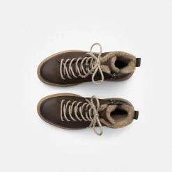 Paul Green Lace-up ankle boot with warm lining Brown New