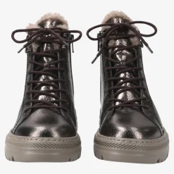 Paul Green Lace-up ankle boot with warm lining Brown, metallic Hot