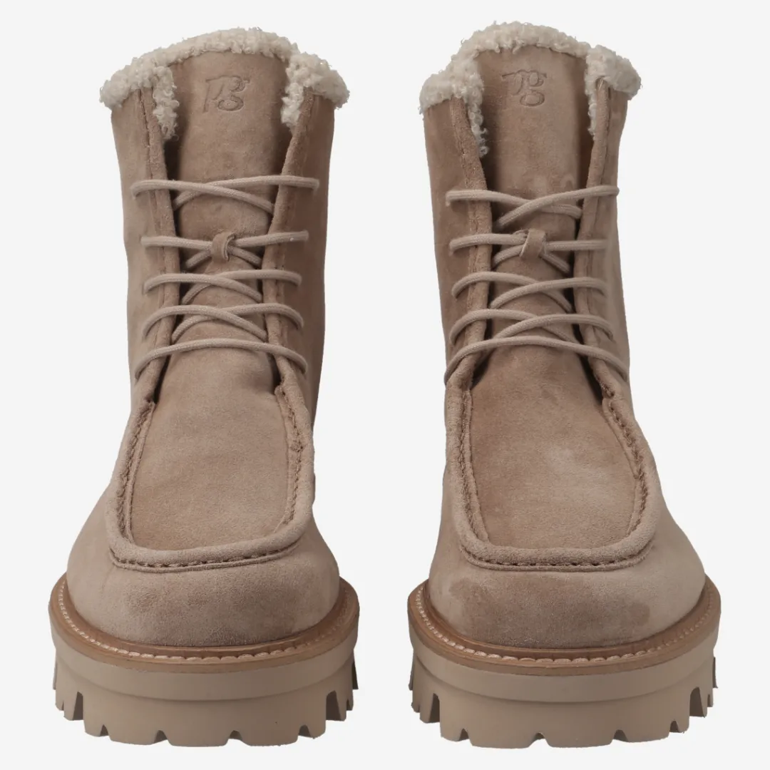 Paul Green Lace-up bootie with warm lining Beige Hot