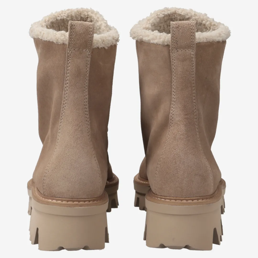 Paul Green Lace-up bootie with warm lining Beige Hot