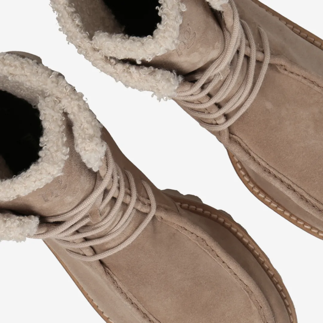 Paul Green Lace-up bootie with warm lining Beige Hot