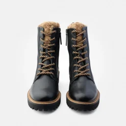 Paul Green Lace-up bootie with warm lining Black New