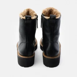 Paul Green Lace-up bootie with warm lining Black New