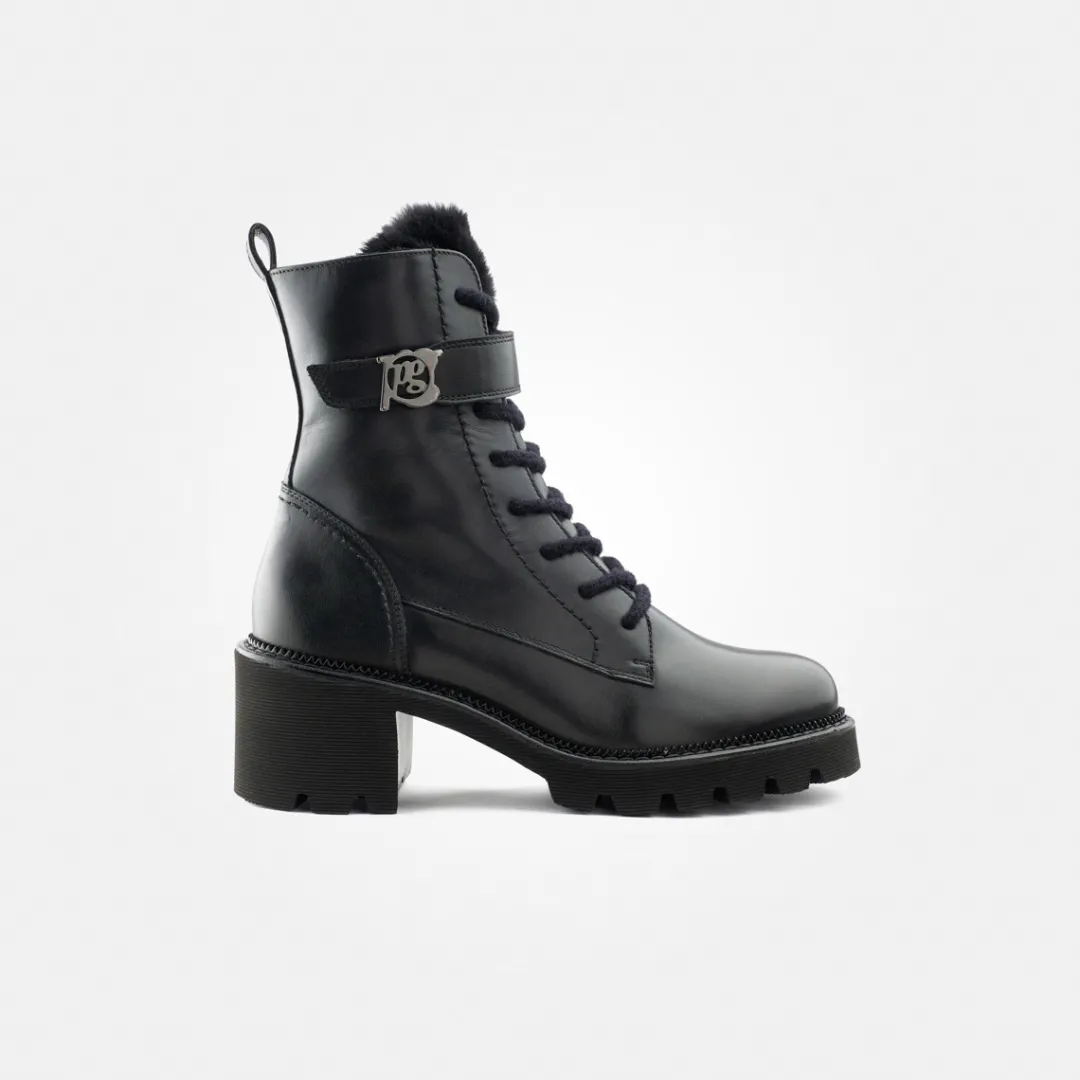 Paul Green Lace-up bootie with warm lining Black Clearance