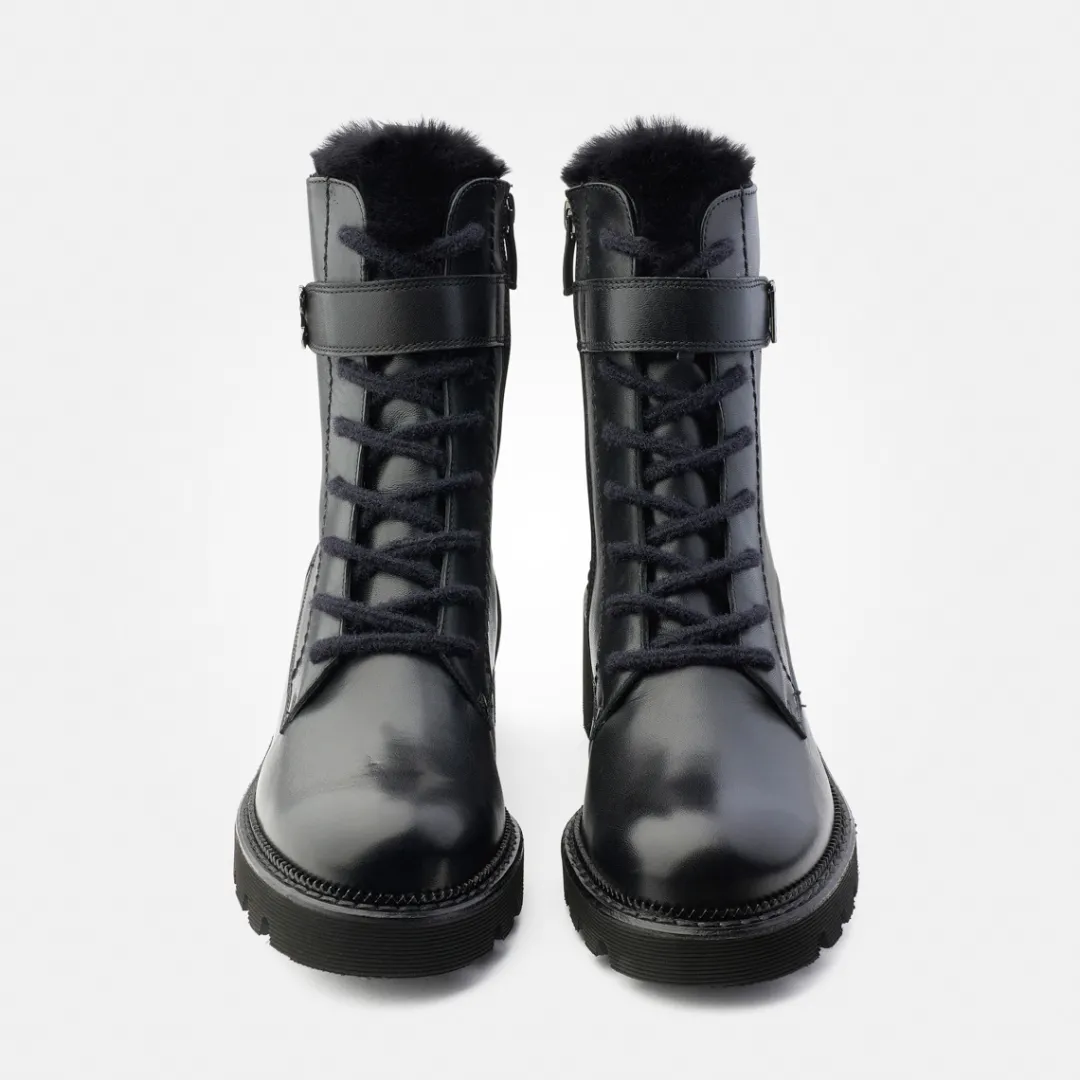 Paul Green Lace-up bootie with warm lining Black Clearance