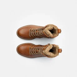 Paul Green Lace-up bootie with warm lining Brown New
