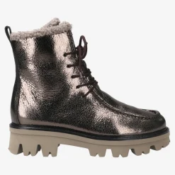 Paul Green Lace-up bootie with warm lining Brown, metallic