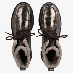 Paul Green Lace-up bootie with warm lining Brown, metallic