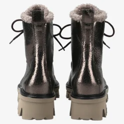 Paul Green Lace-up bootie with warm lining Brown, metallic