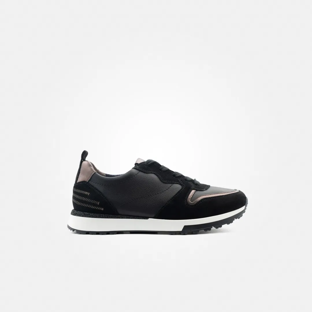 Paul Green Sneaker with removable footbed Black New