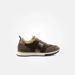 Paul Green Sneaker with removable footbed Brown New