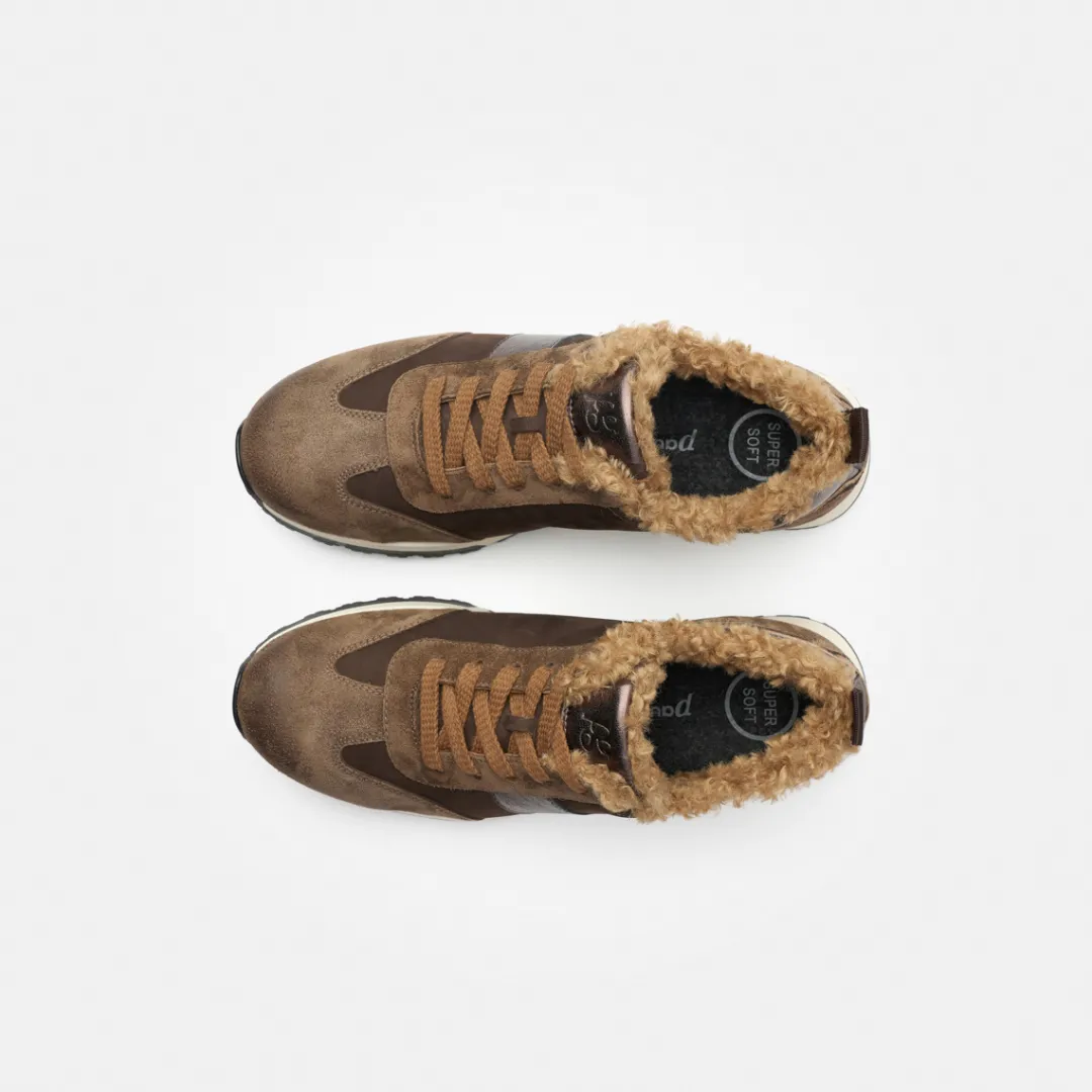 Paul Green Sneaker with removable footbed Brown New