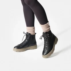 Paul Green SUPER SOFT lace up ankle boot with warm lining Black Sale