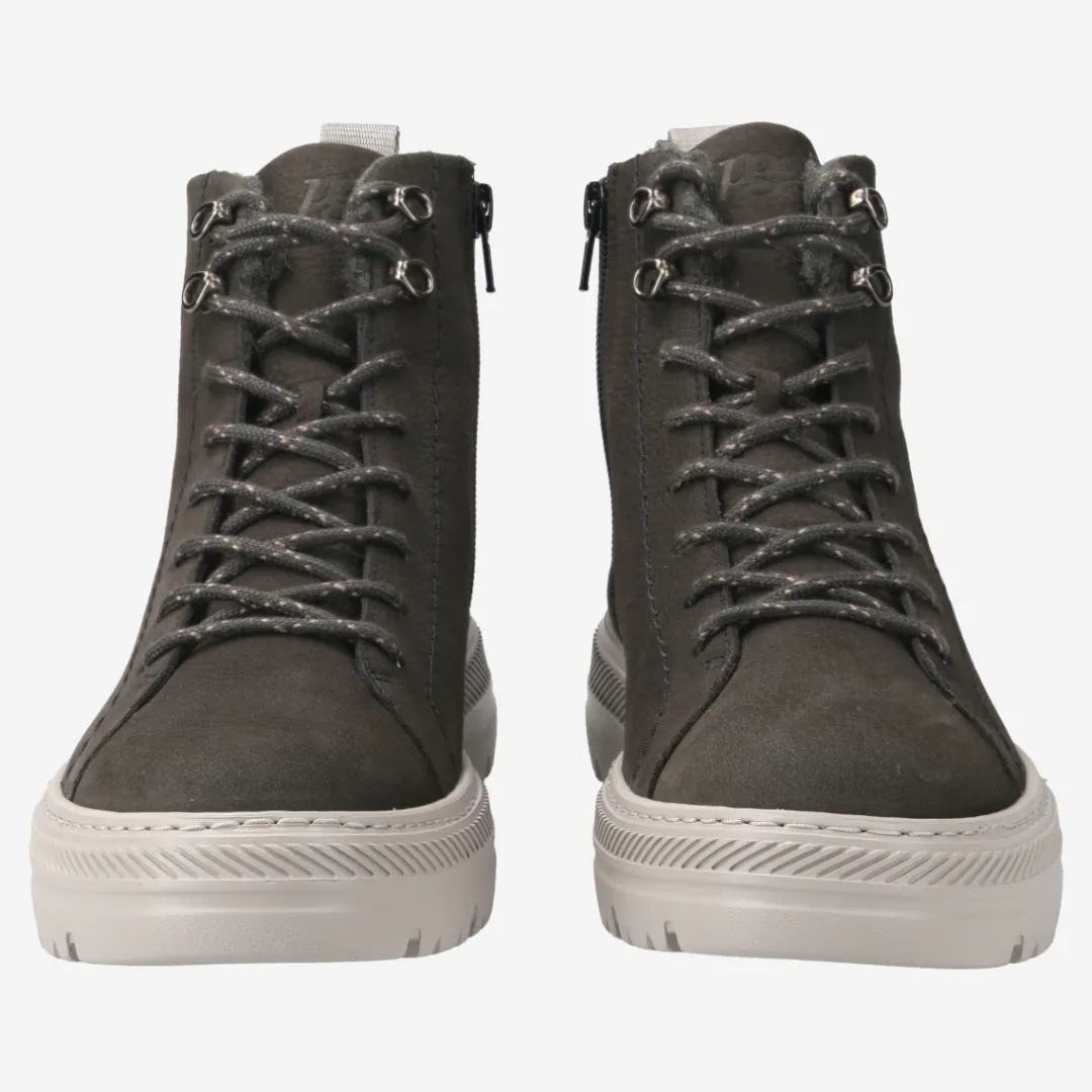 Paul Green SUPER SOFT lace up ankle boot with warm lining Gray Outlet