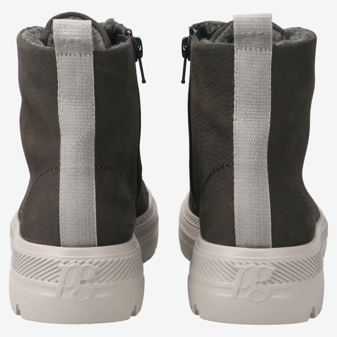 Paul Green SUPER SOFT lace up ankle boot with warm lining Gray Outlet