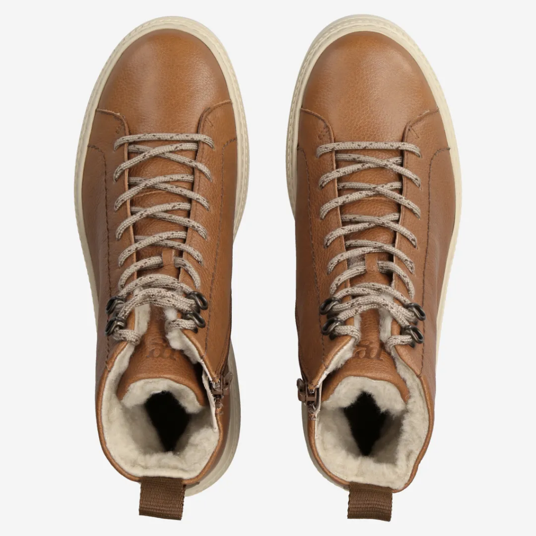 Paul Green SUPER SOFT lace up ankle boot with warm lining Brown Outlet